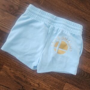 Light Blue Shorts With Gold SmashBros let's Smash? Shorts - PixelThat Punderwear